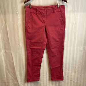 Ann Taylor Loft Deep Cranberry Chinos‎ Perfectly Cropped Size 4